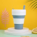 Folding silicone straw cup 350ml